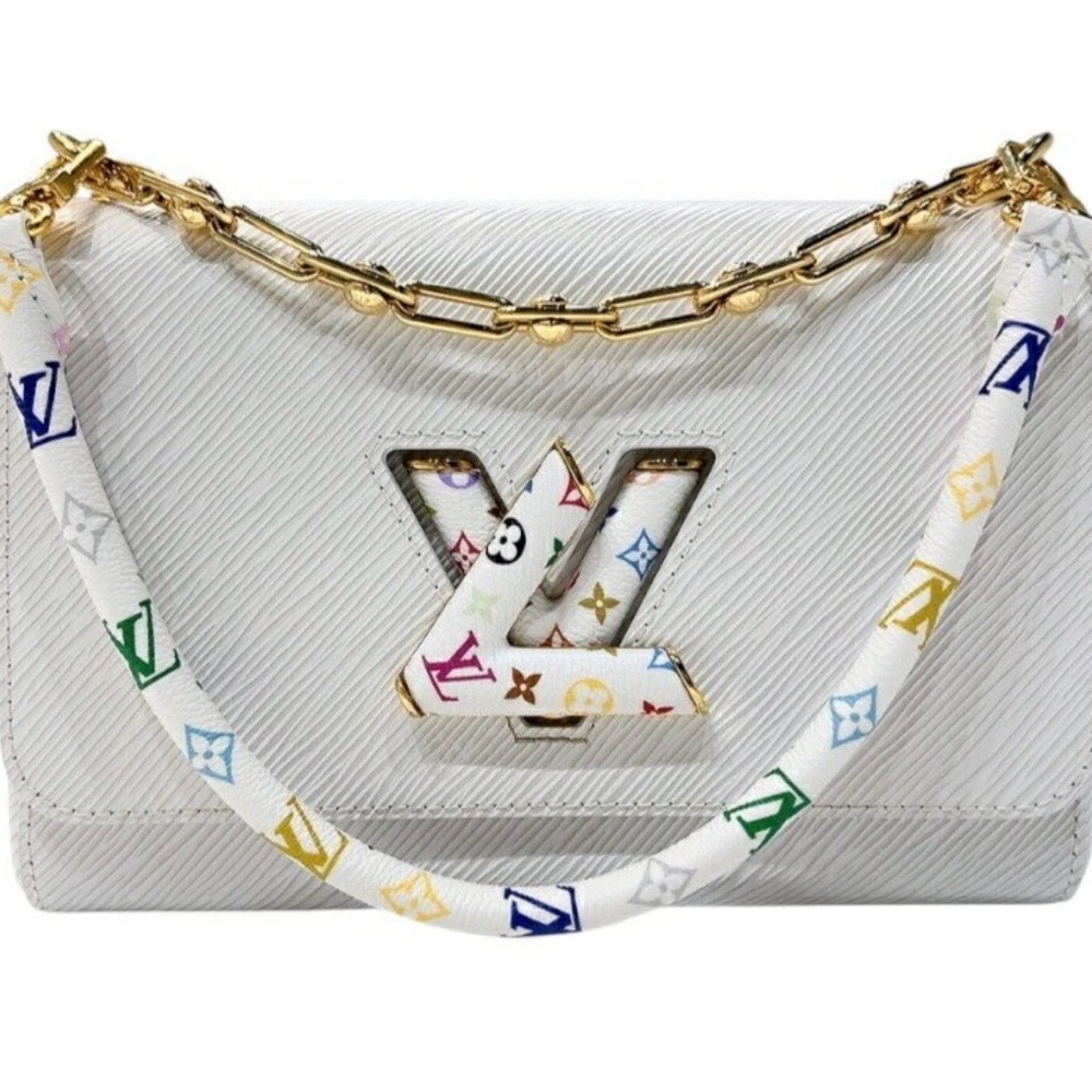 Louis Vuitton White Bag with Multicolor Accents